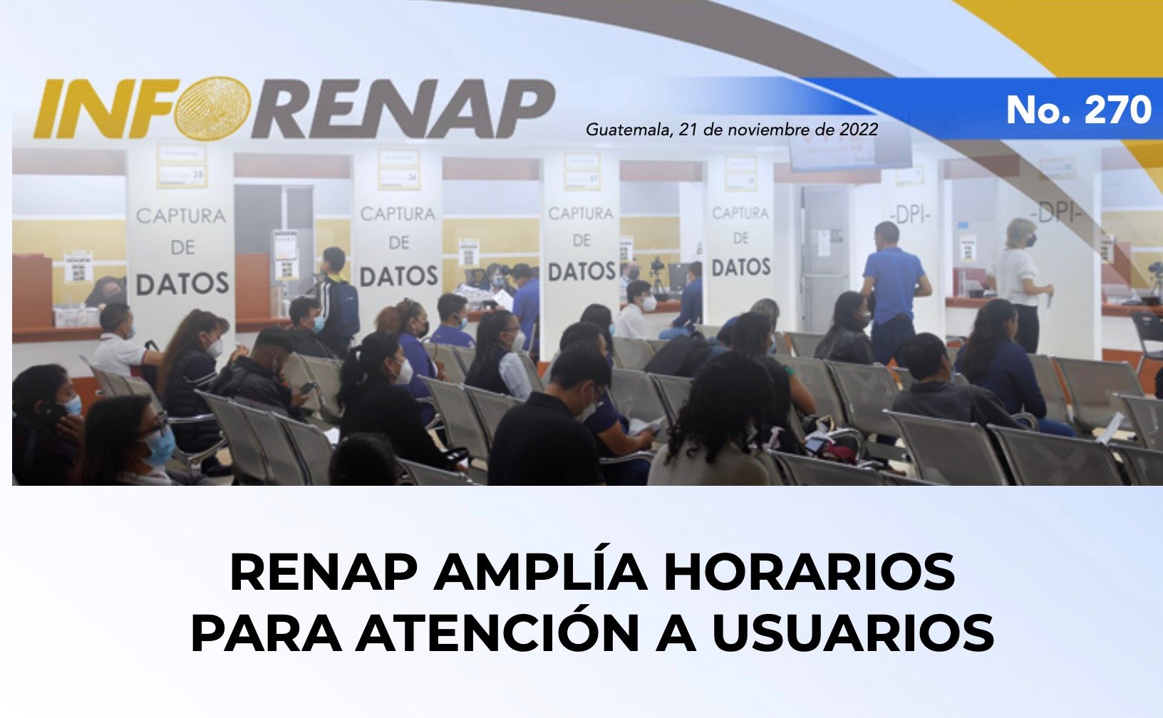 RENAP amplía horarios para atención a usuarios