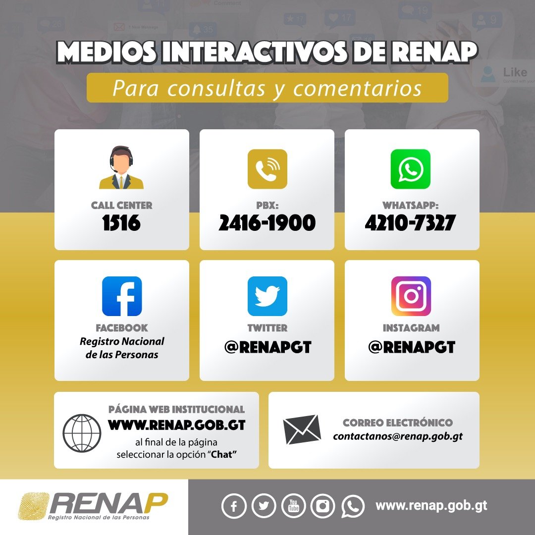 medios interactivos del RENAP